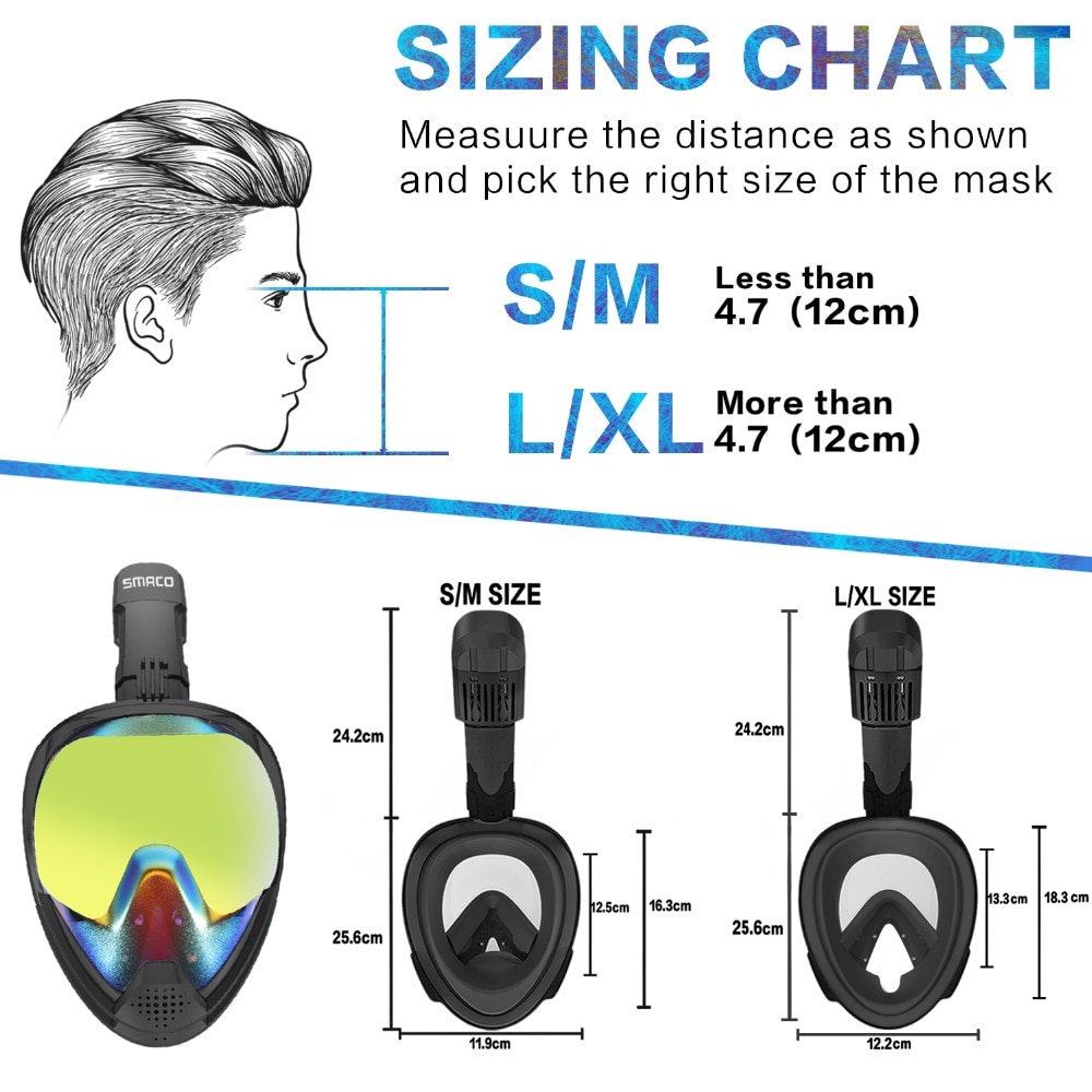 Full Face Snorkel Mask with UV Protection