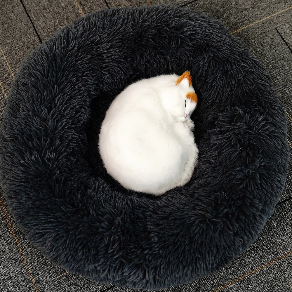 Round Fluffy Dog Bed With Cotton Filling