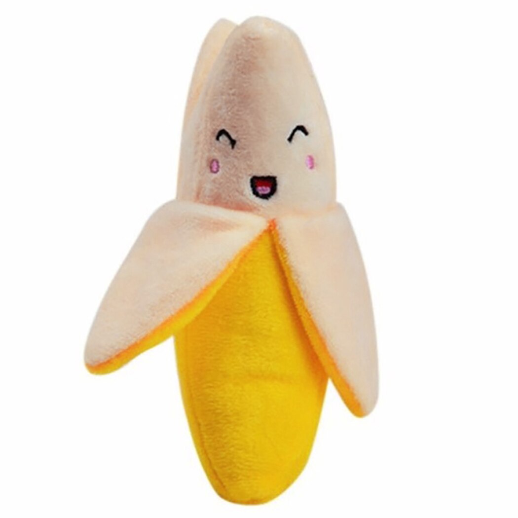 Banana Dog Toy Squeak Pet Plushy