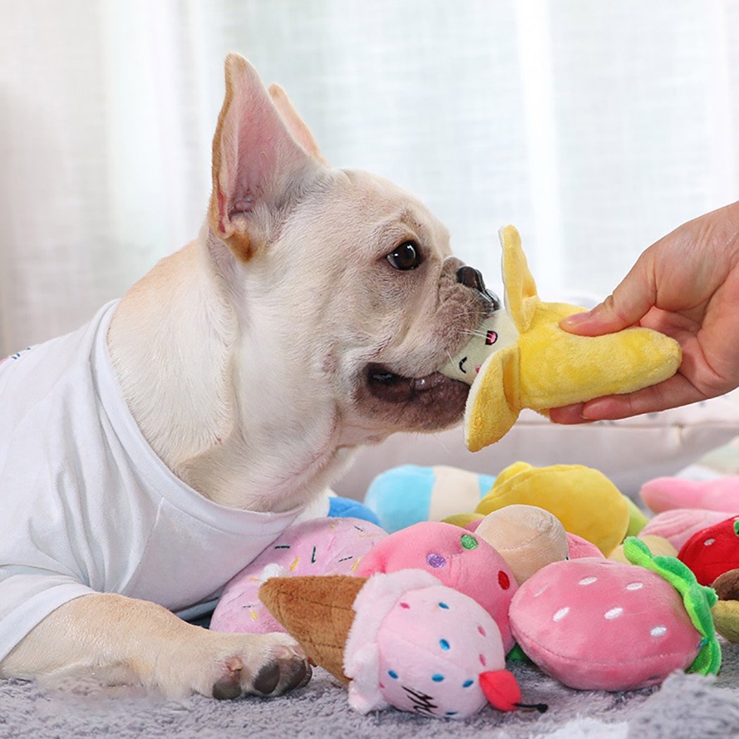 Banana Dog Toy Squeak Pet Plushy