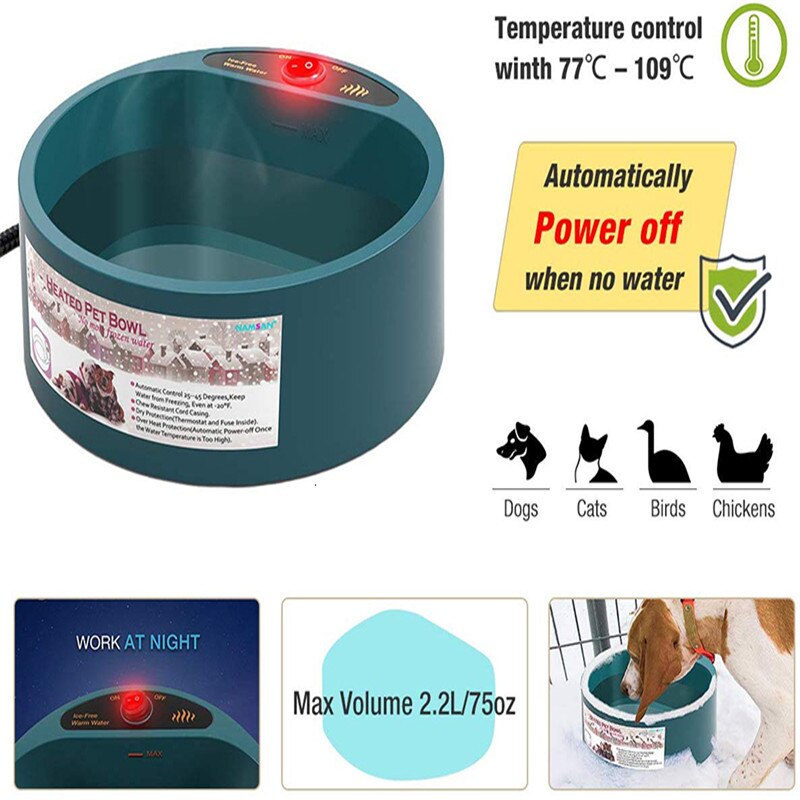 Heated Dog Water Bowl Electric Device