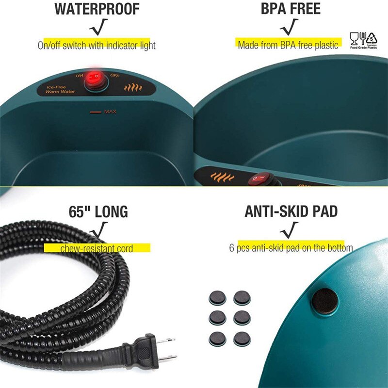 Heated Dog Water Bowl Electric Device