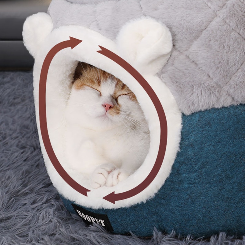 Cat Igloo Bed Pet Sleeping Kennel