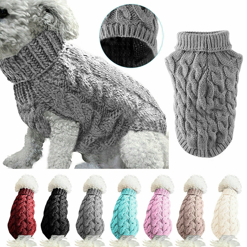 Small Dog Sweater Knitted Warmer