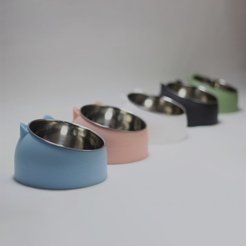 Tilted Cat Bowl Stainless Steel Feeder