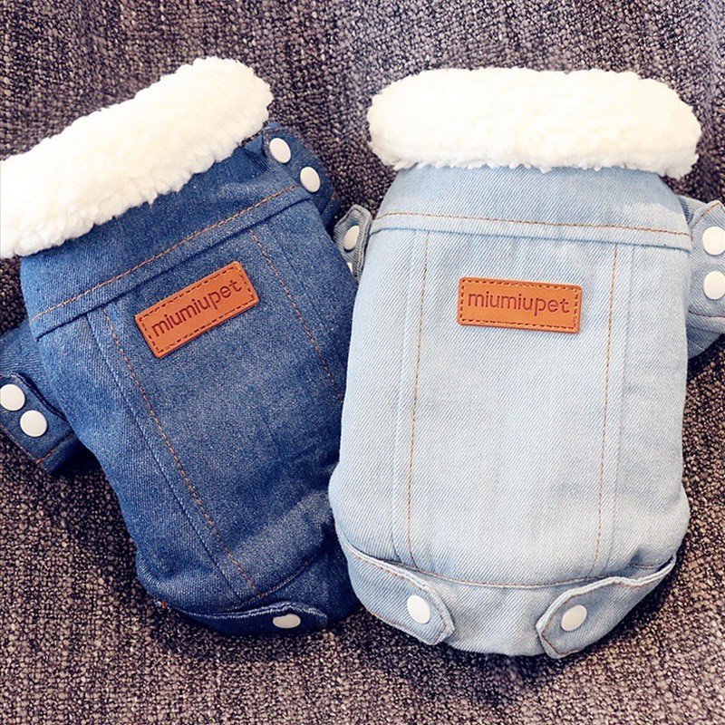 Dog Denim Jacket Winter Outerwear