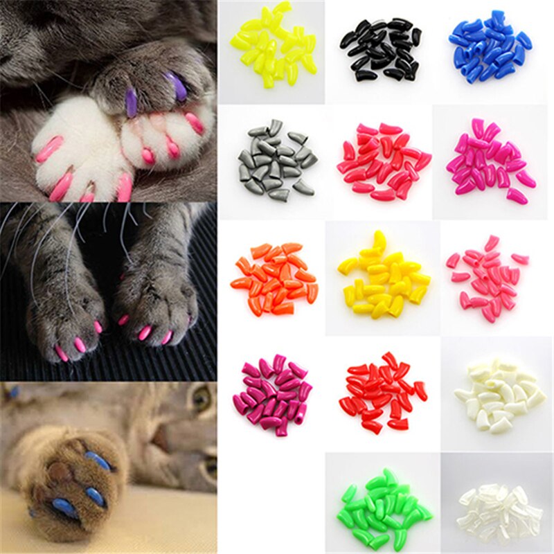 Dog Nail Caps 20PCS Soft Rubber Covers