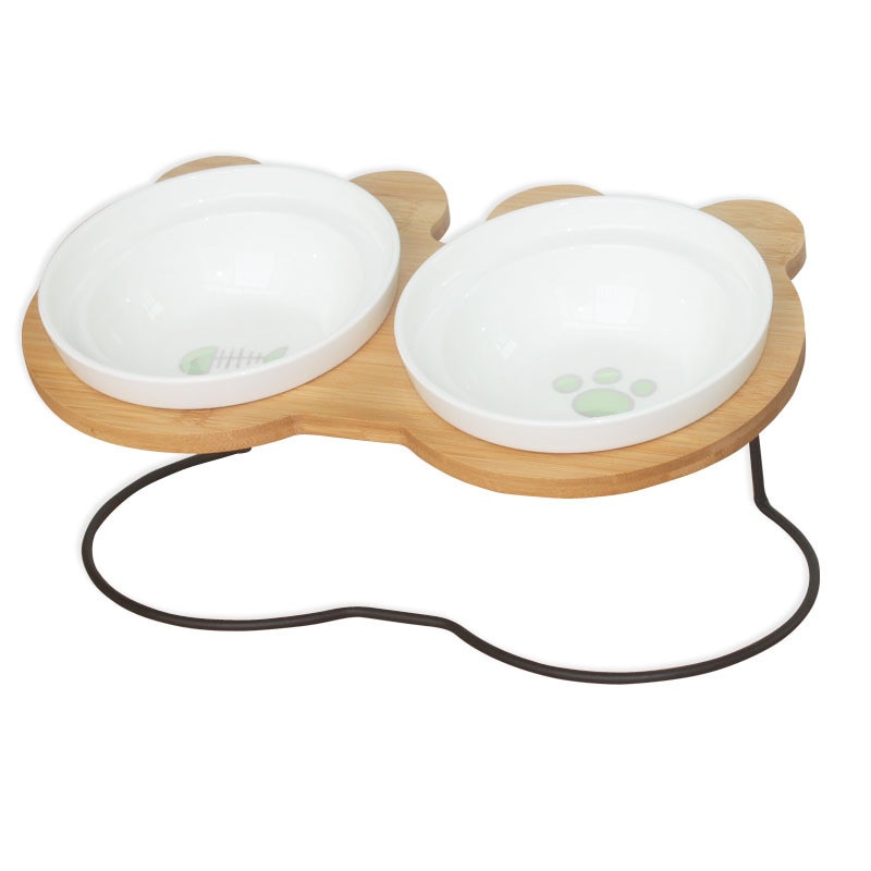 Ceramic Pet Bowl Feeder Stand