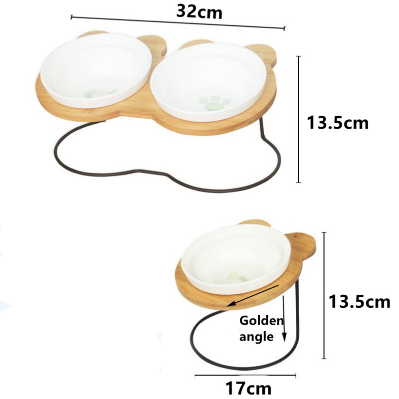 Ceramic Pet Bowl Feeder Stand