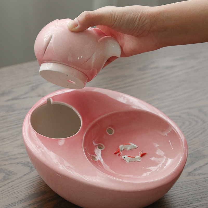 Ceramic Cat Water Fountain Automatic Device