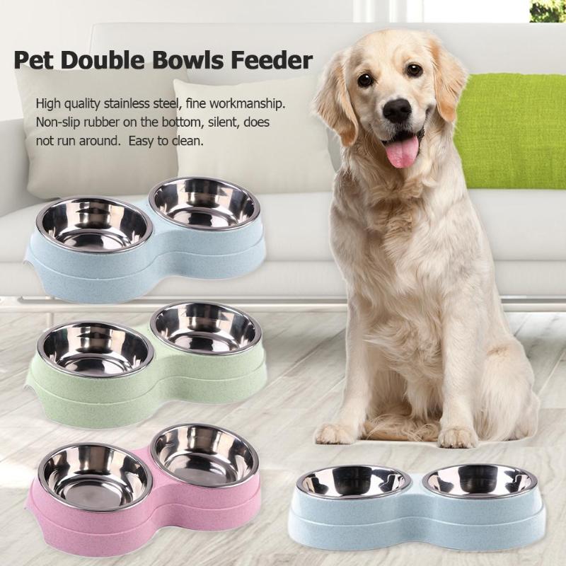 Dog Feeding Bowls Double Feeder