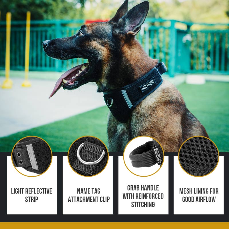 Tactical Dog Collar With Patch Space