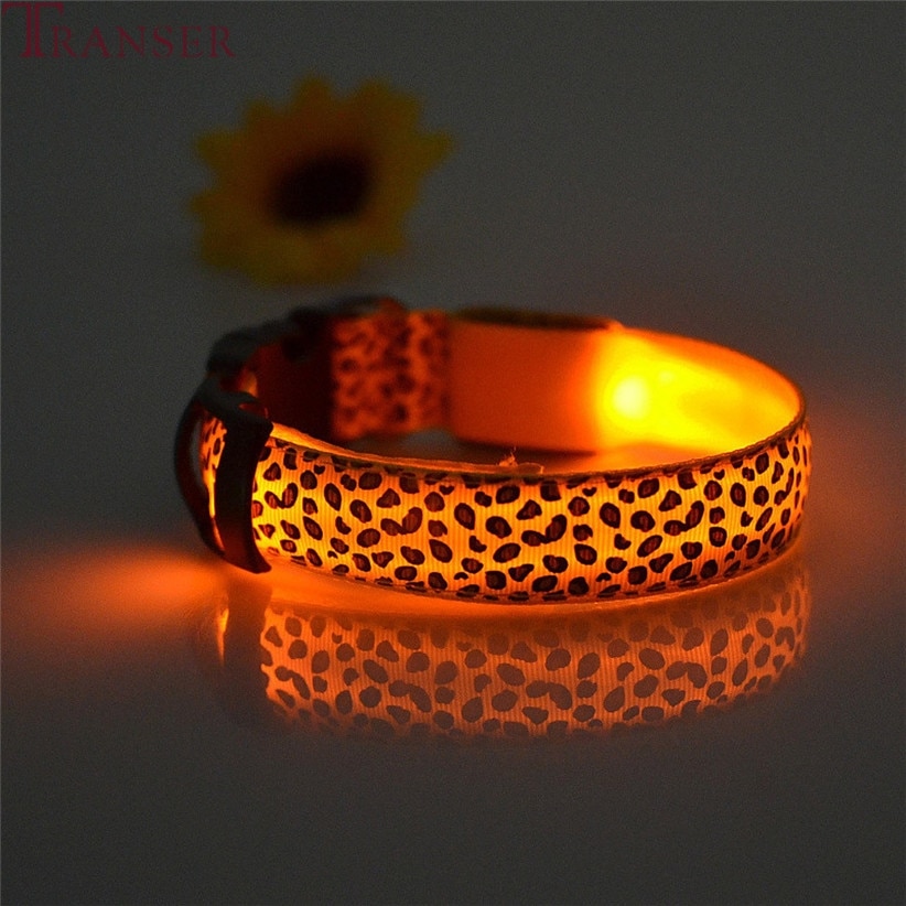 Glow in the Dark Dog Collar Leopard Print