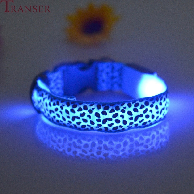 Glow in the Dark Dog Collar Leopard Print