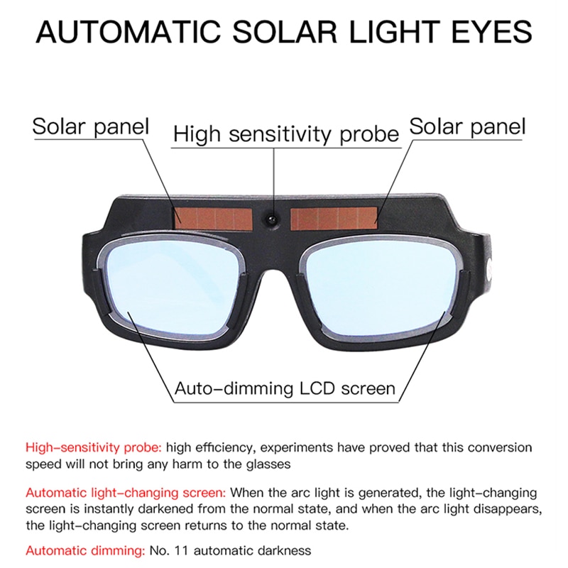 Welding Goggles Solar Power Auto Dim