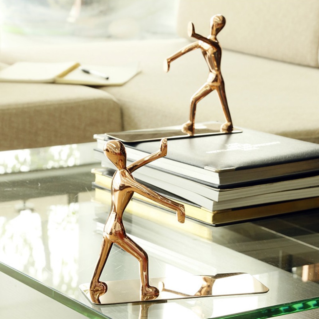 Stainless Man Creative Bookends (2 pcs)