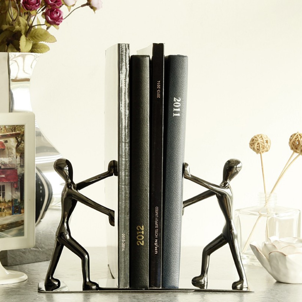 Stainless Man Creative Bookends (2 pcs)