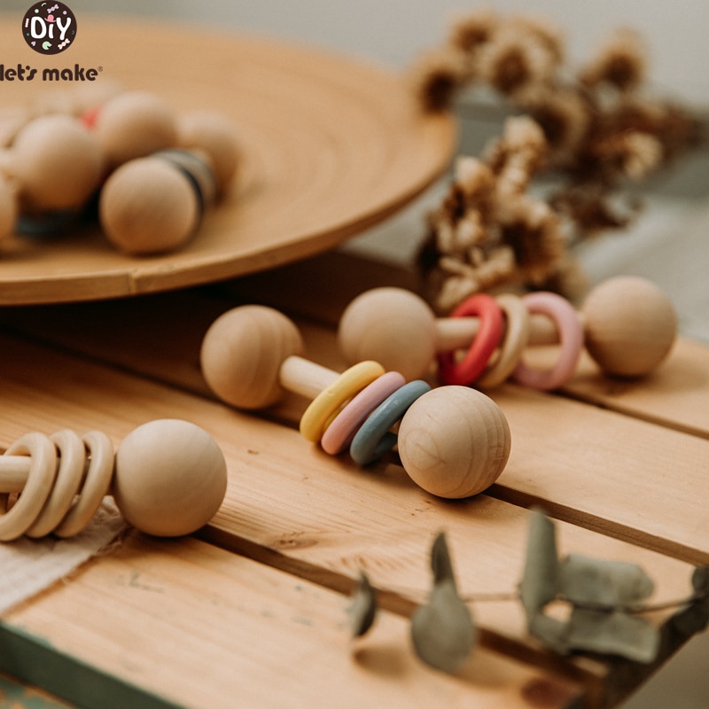 Montessori Rattle Wooden Baby Toy