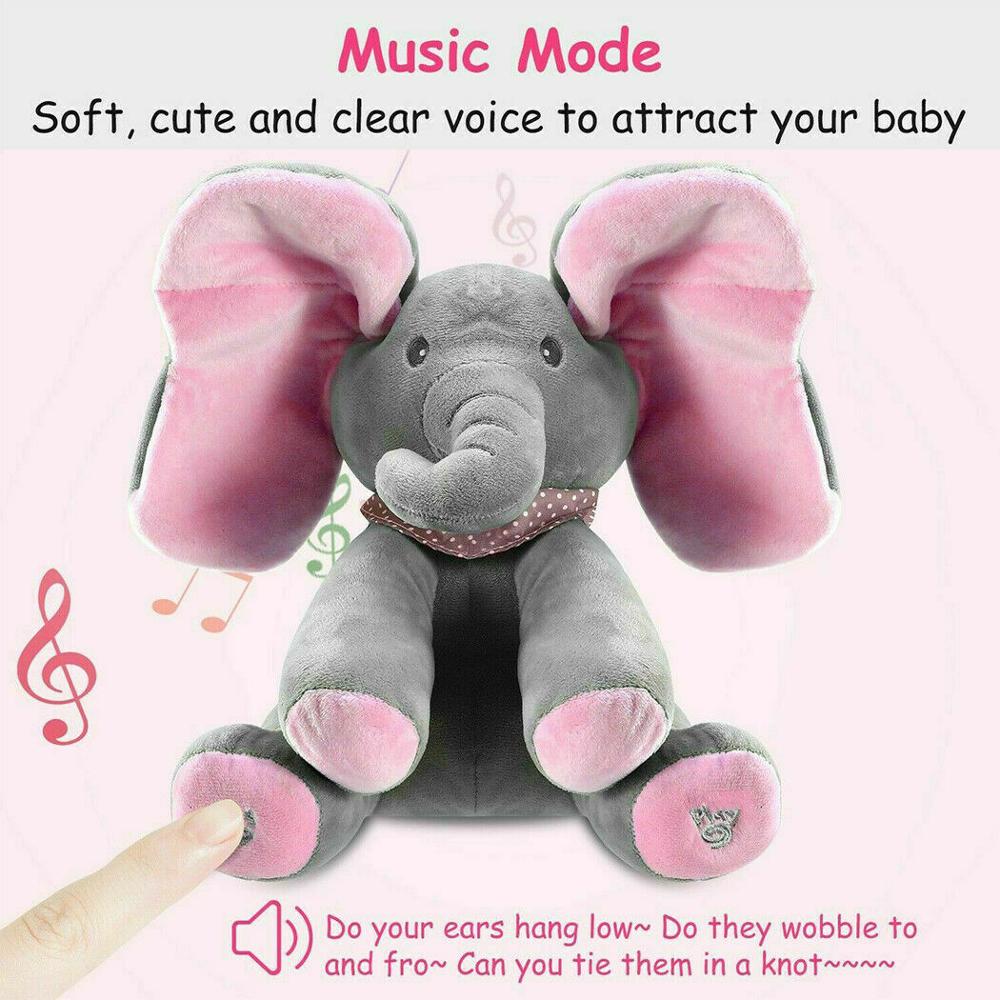 Peekaboo Elephant Toy Musical Plushie