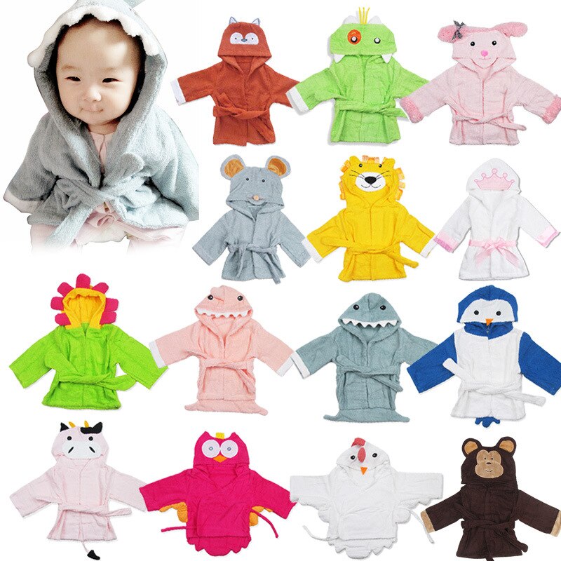 Baby Bathrobe Animal Design with Hood