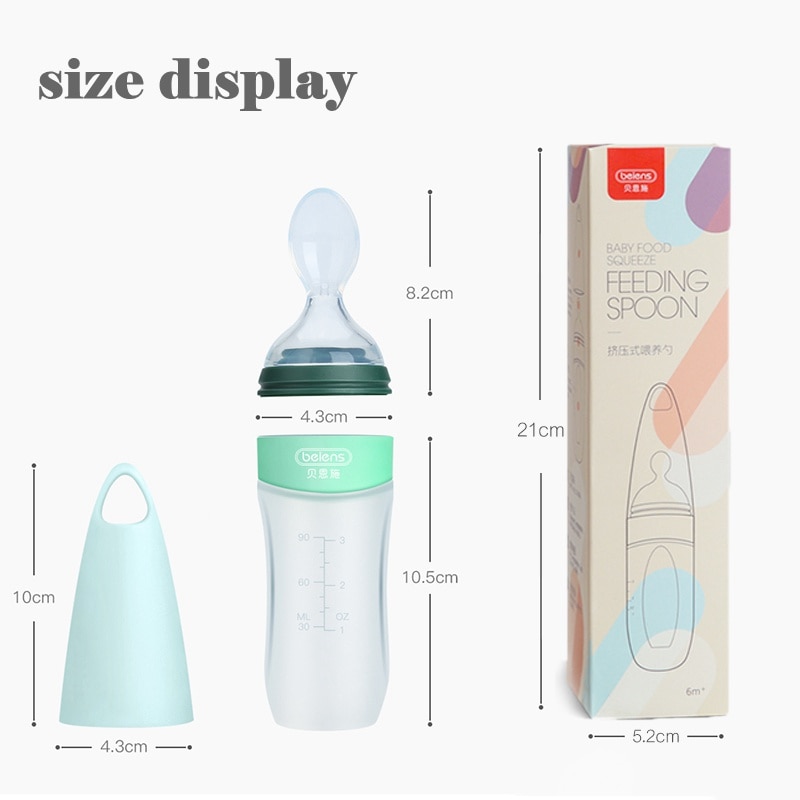 Feeding Bottle With Spoon Squeeze Feeder