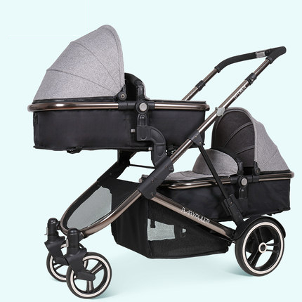 Twin Stroller Two Seater Carriage Buggy