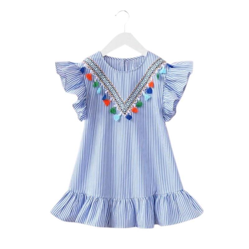 Toddler Dresses Stripes Print