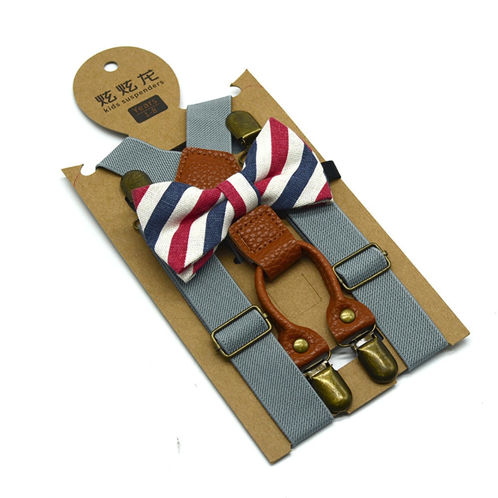 Boys Suspenders Bow Tie Set