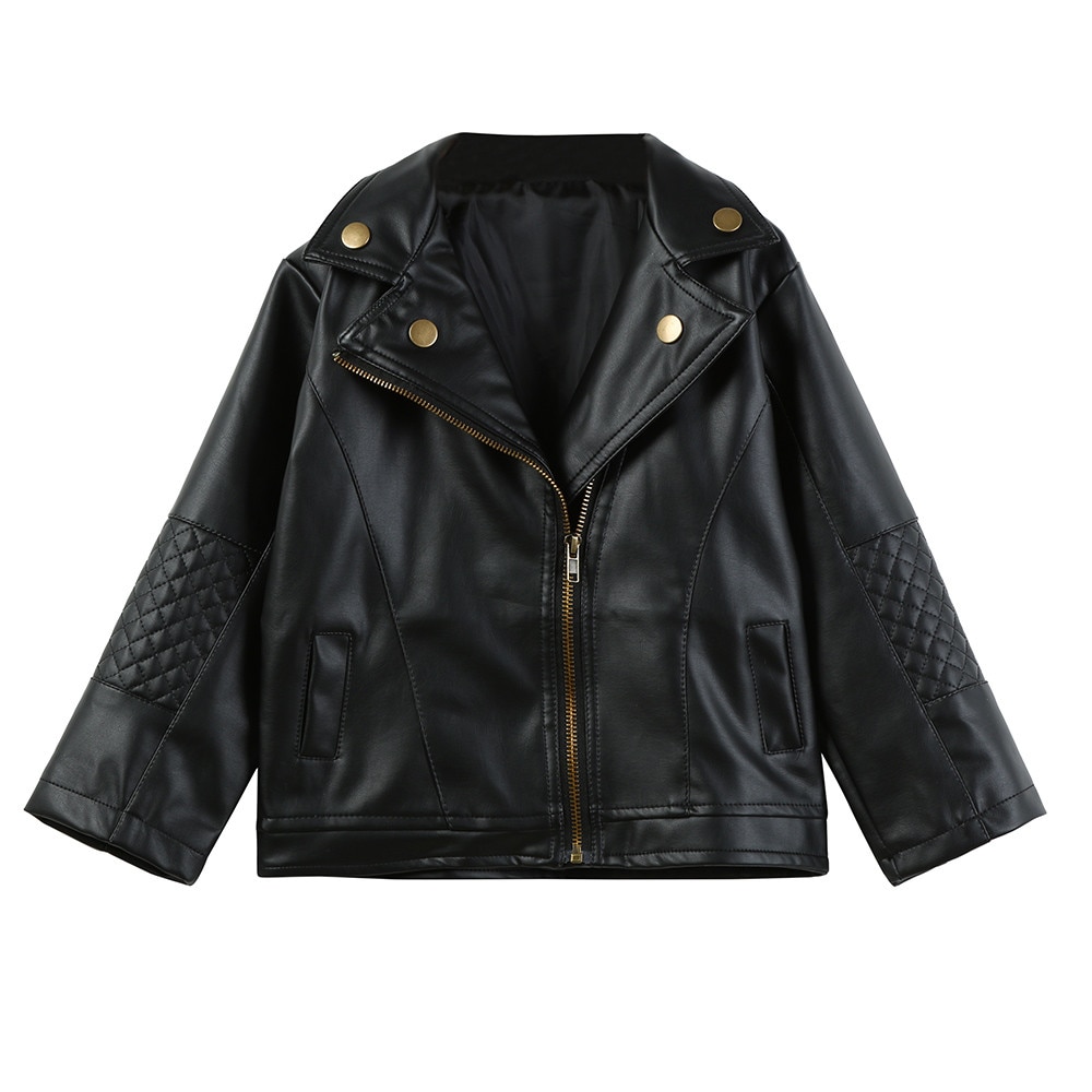 Kids Leather Jacket Children Coat