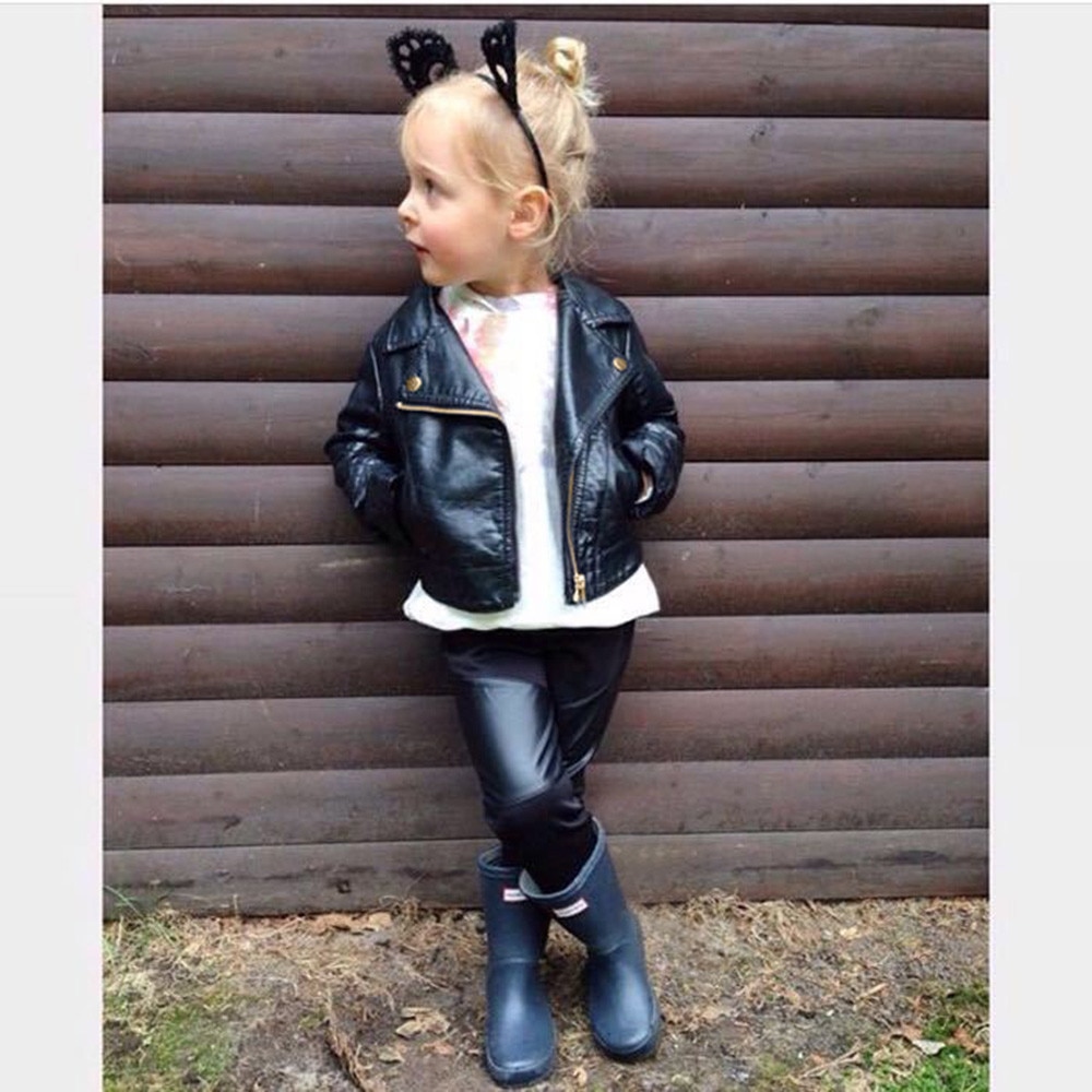 Kids Leather Jacket Children Coat