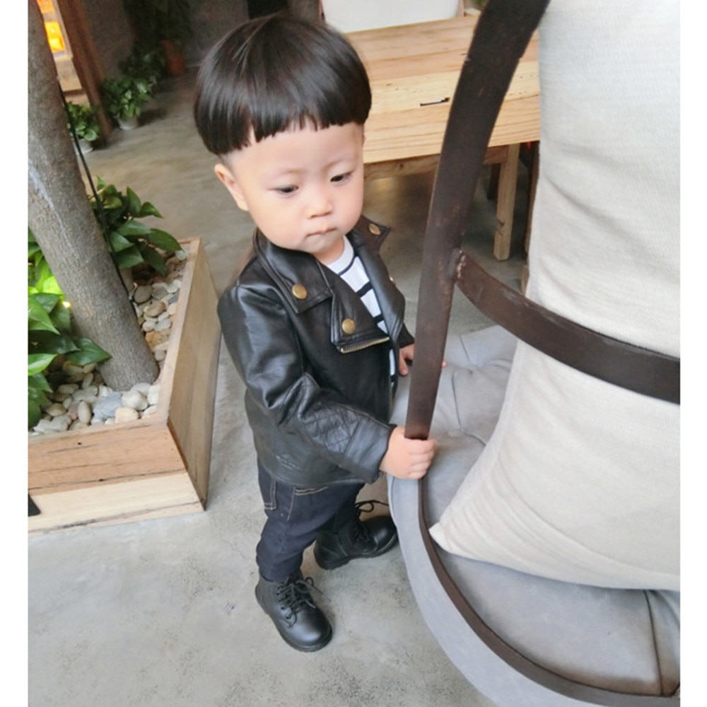 Kids Leather Jacket Children Coat