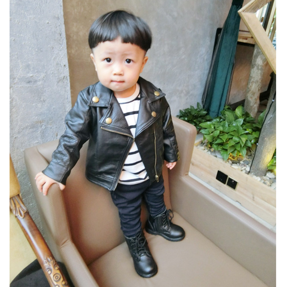 Kids Leather Jacket Children Coat