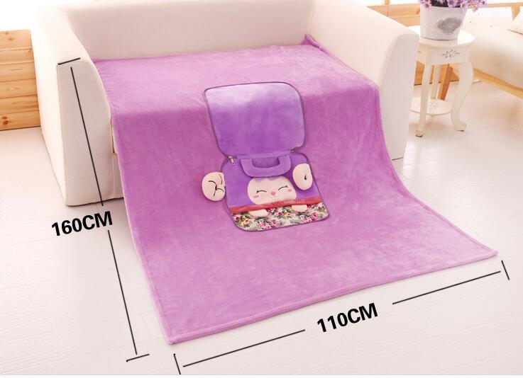 2in1 Fluffy Blanket Character Pillow