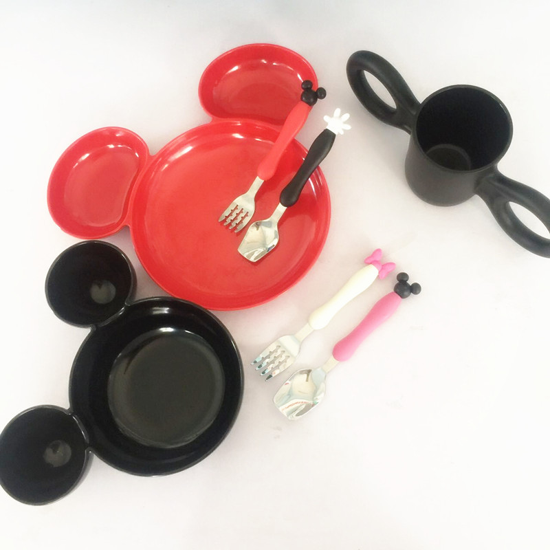 Kids Plates Mickey Mouse Dinnerware Set