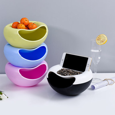 Multi Functional Double Layer Bowl With Phone Holder