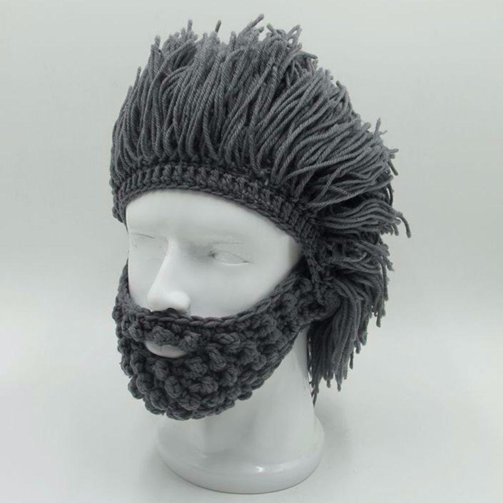 Winter Hats Beard Knitted Beanie