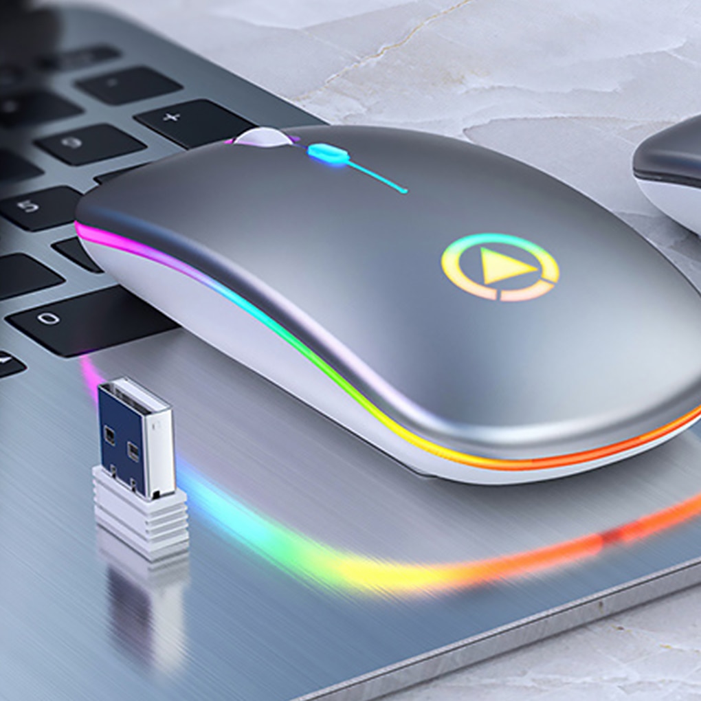 Wireless Rechargeable Mouse With LED Light