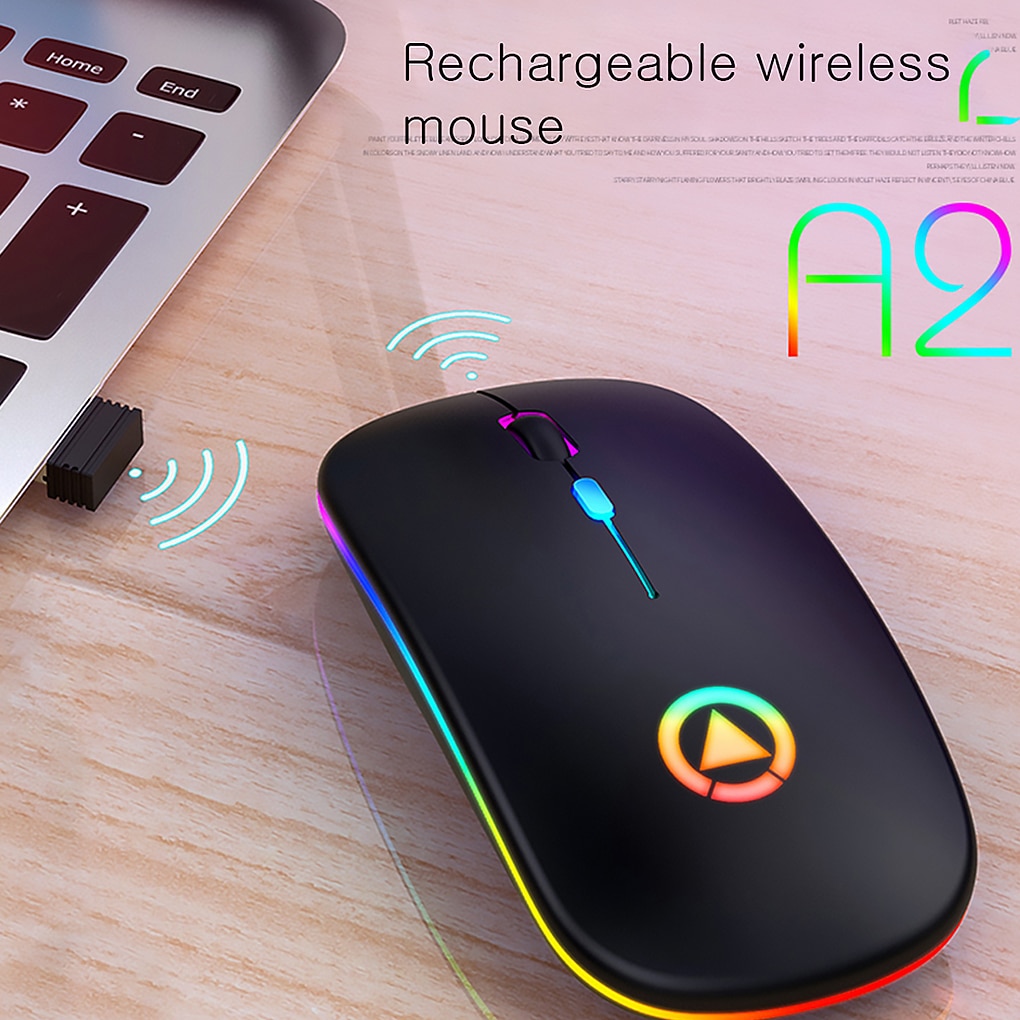 Wireless Rechargeable Mouse With LED Light