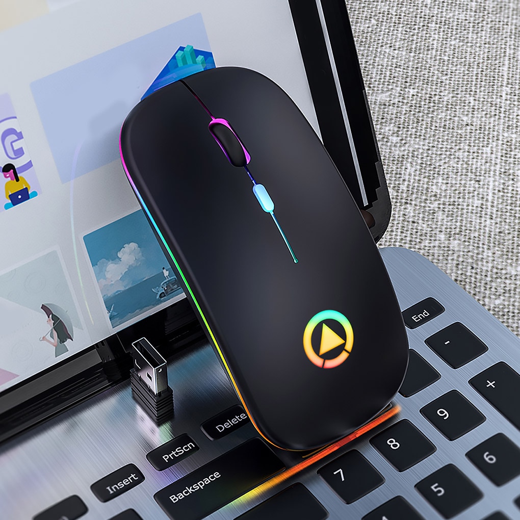 Wireless Rechargeable Mouse With LED Light