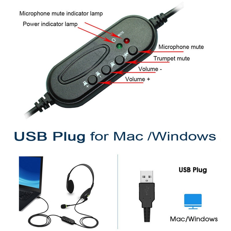 USB PC Headset with Mic