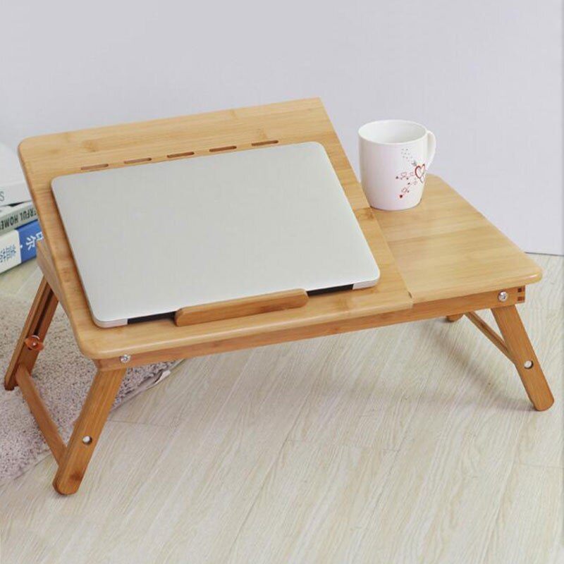 Wood Laptop Table Foldable Desk with Cooling Fan