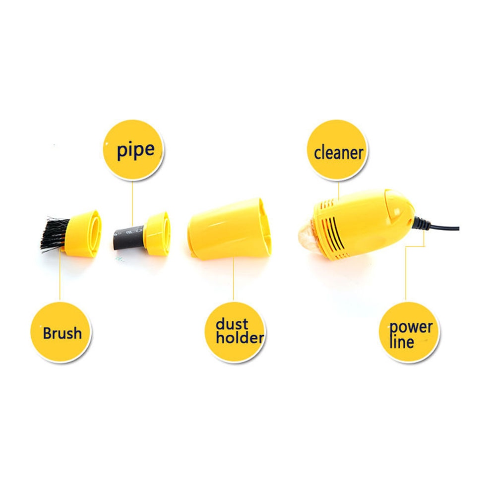 Mini USB Vacuum Cleaner with Brush Nozzle