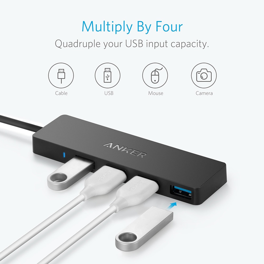 4 Port USB Hub High-Speed Splitter