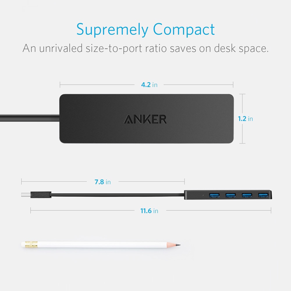 4 Port USB Hub High-Speed Splitter