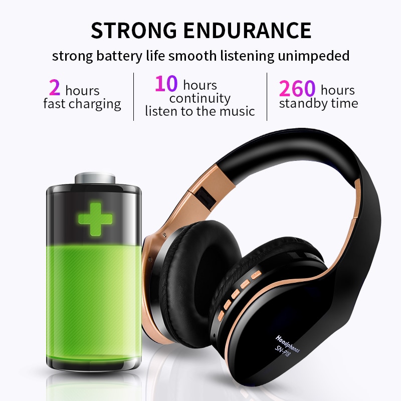 Bluetooth Headset With Mic Wireless Headphone